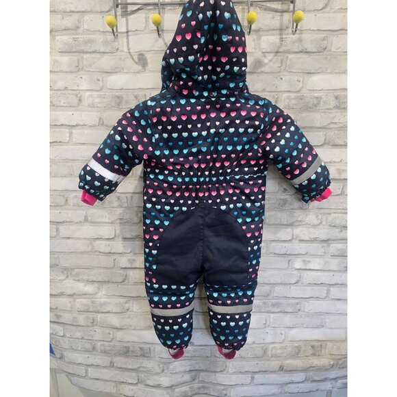 Topo Mini Girls One Piece Snow Suit Fleece Lined SIze 18-24 Months Crisp Clean - Picture 7 of 8